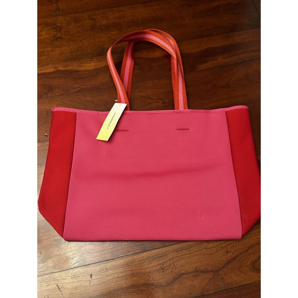 New w/h Tags SUMMERSALT Red & Pink Tote Bag Neoprene, Water Resistant Beach Pool